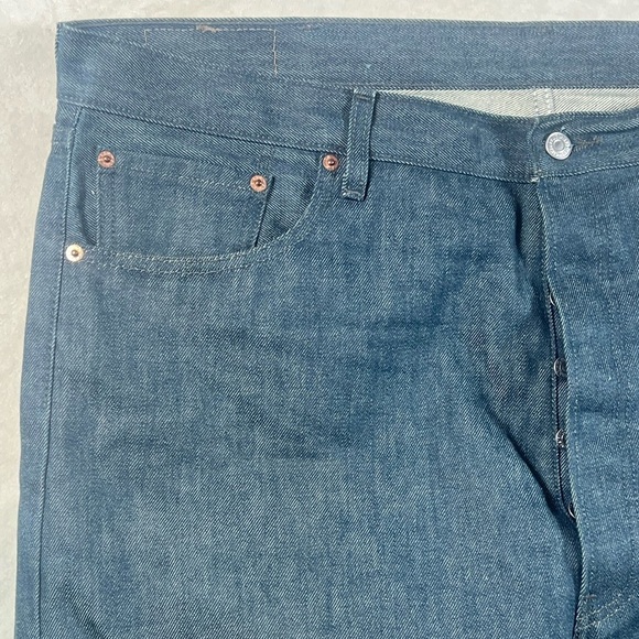 Levi’s 501 Raw Denim 42W 32L Indigo Lightly Used Vintage Jeans - Picture 4 of 12